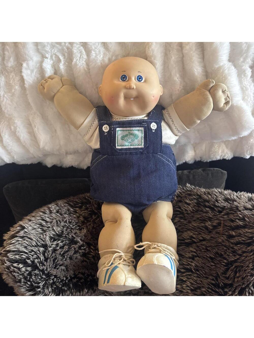 Vintage CABBAGE PATCH KID XAVIER ROBERTS Bald Head Blue Eyes Doll 1978 1982 16”